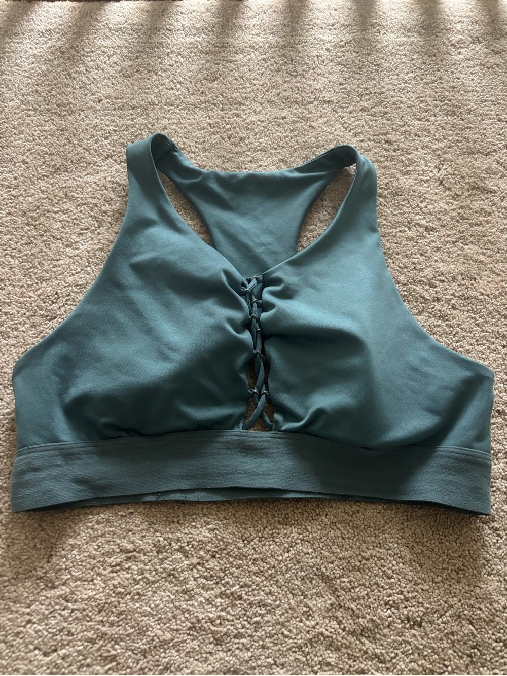 Victoria Secret Women's Lace-Up Sports Bra in Blue